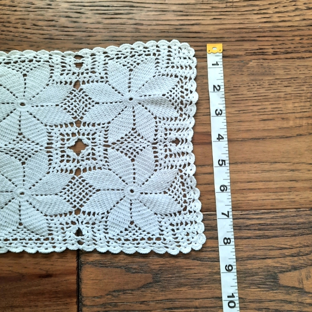 Vintage Hand Crochet Rectangular Table Doilie - Picture 7 of 7